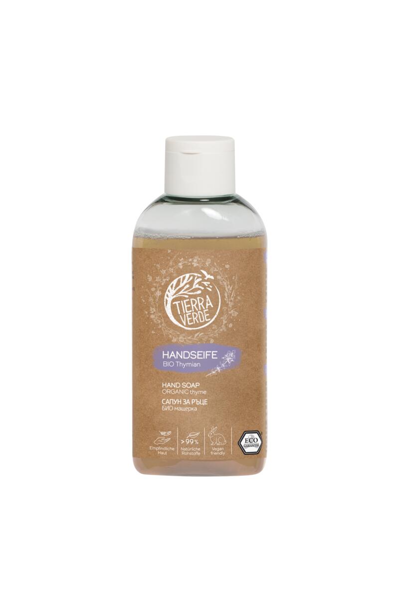  Tekuté mýdlo na ruce – BIO mateřídouška (lahvička 100 ml) DE+EN+BG